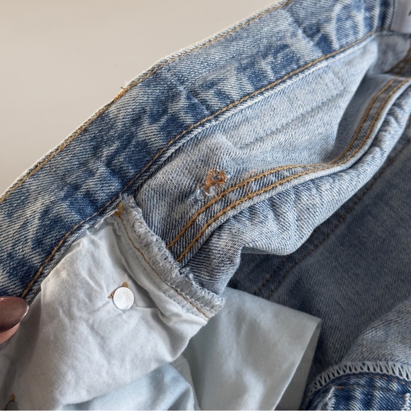 Princess Polly Light Wash Asymmetric Straight Leg Jeans - Picture 10 of 11